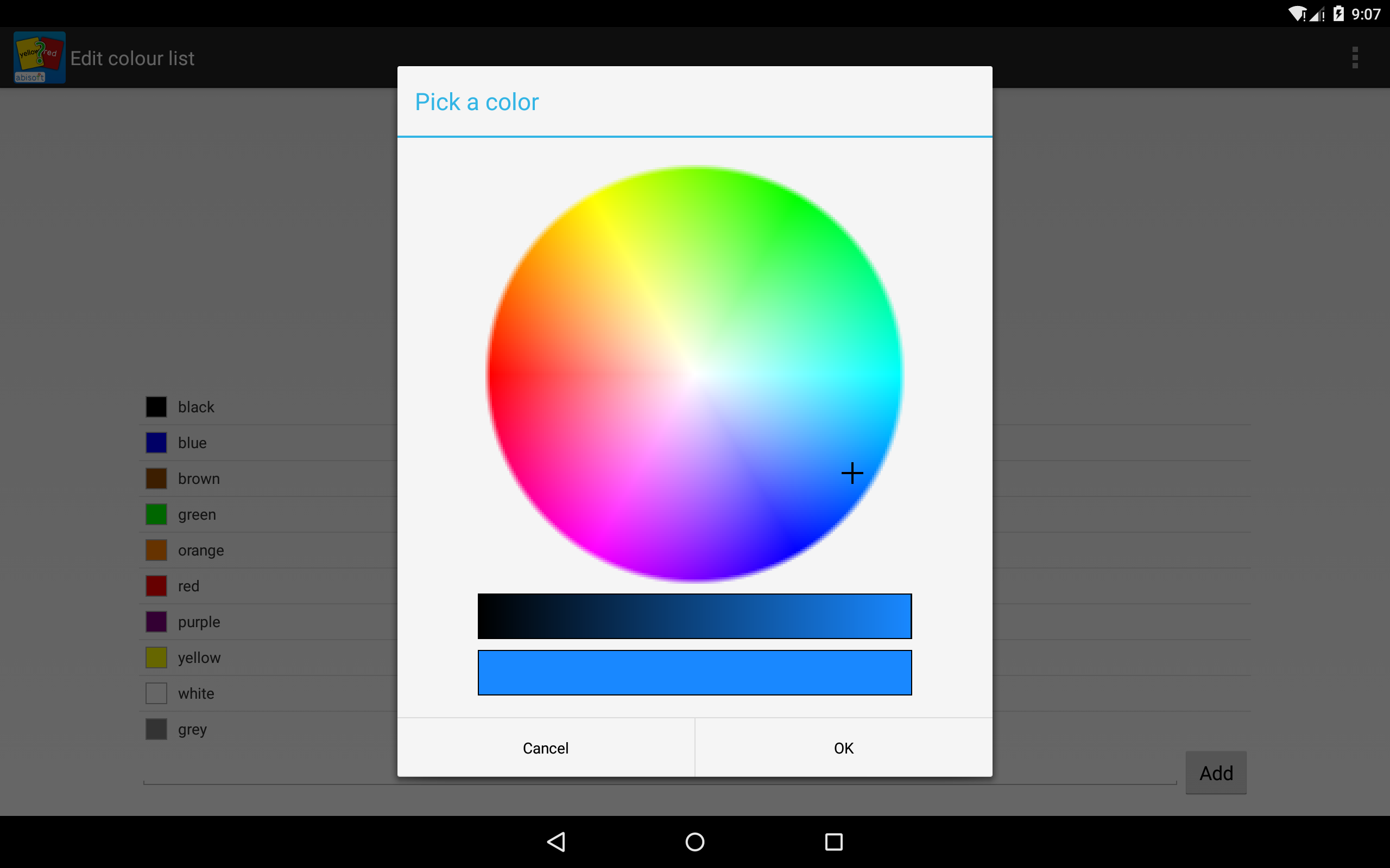colour selector